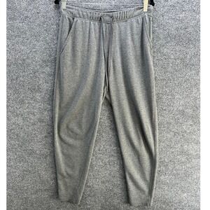 Eddie Bauer Lounge Mens Grey Heather Tapered Jogger Pants Size M Drawstring Zip
